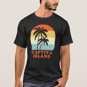 Camiseta Captiva Island Florida Vintage Palm Tree Sunset Va