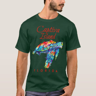 Camiseta Captiva Island Florida Watercolor Sea Turtle