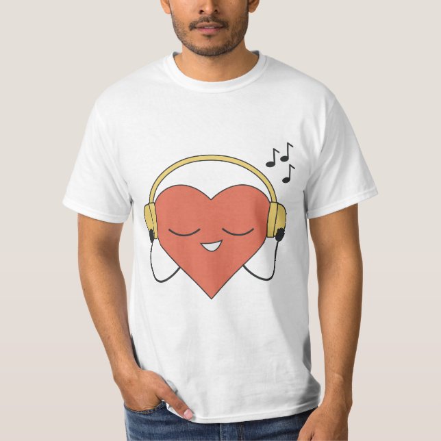 Camiseta Captivando a ilustração de músicas cardíacas de ca (Frente)