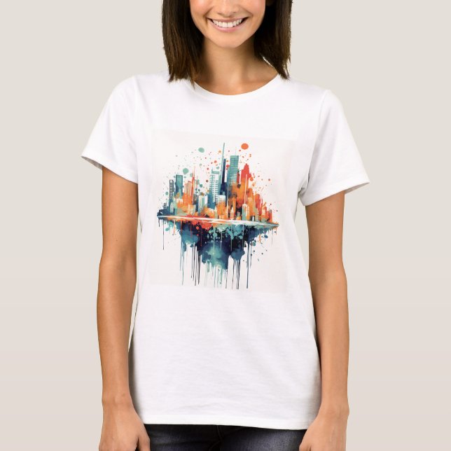 Camiseta Captura Colorida da Cidade (Frente)