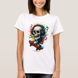 Camiseta Captura de Skates com Fones de ouvido - Music & Co