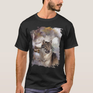 Camiseta Capturador de Sonhos Lobo Águia Lua Lobos
