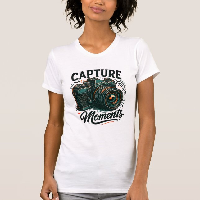 Camiseta Capture Moments Retro Camera Art T-Shirt (Frente)