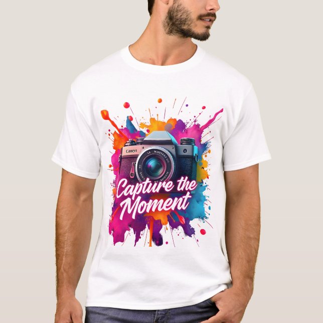Camiseta Capture o momento - Retro Camera Art (Frente)