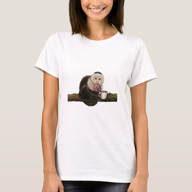 Camiseta Capuchin Cappuccino  Monkey Coffee23 (Frente)