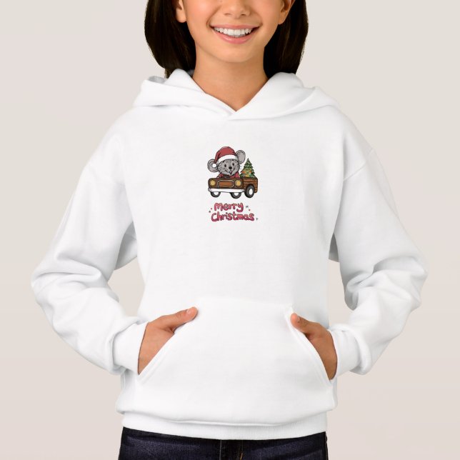 Camiseta  Capuz de Natal Infantil | Papai Noel Dir (Frente)