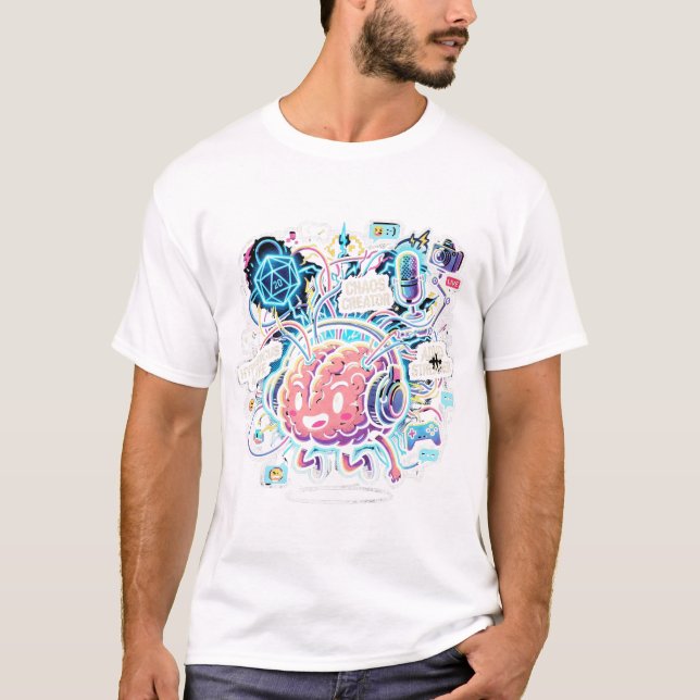 Camiseta Capuz Ondas Cerebrais do Streamer (Frente)