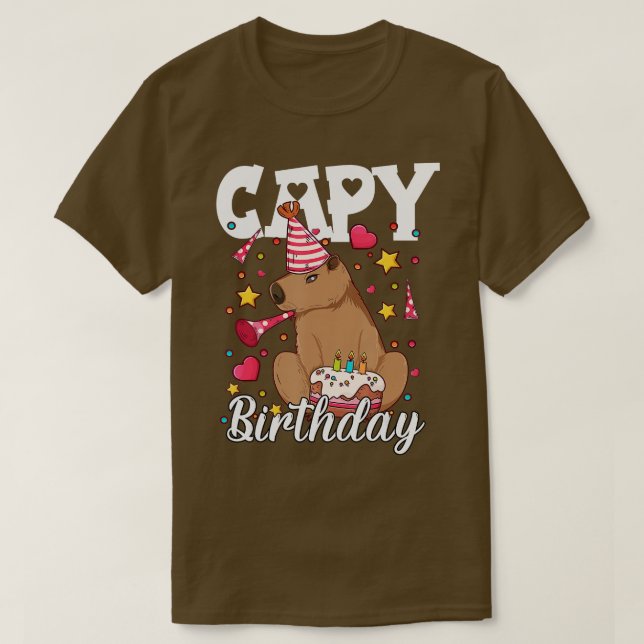 Camiseta Capy Birthday Capybara Plush Cappybara Capybara (Frente do Design)