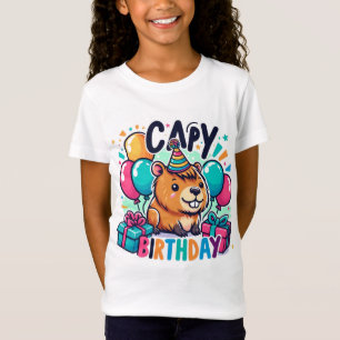 Camiseta Capy Birthday Festa Floral de Capybara