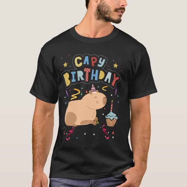 Camiseta Capy Birthday Shirt Funny Capybara Animal Boys Gi (Frente)