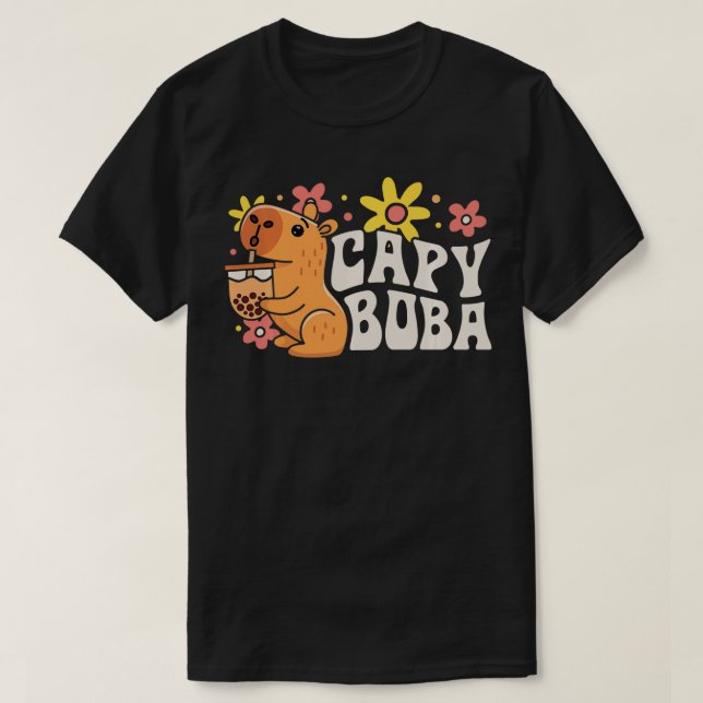 Camiseta Capy Boba Bubble Milk Tea Funny Rodent An (Frente do Design)