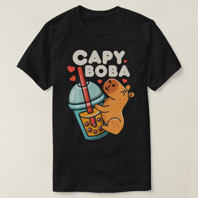 Camiseta Capy Boba Bubble Milk Tea Funny Rodent An (Frente do Design)