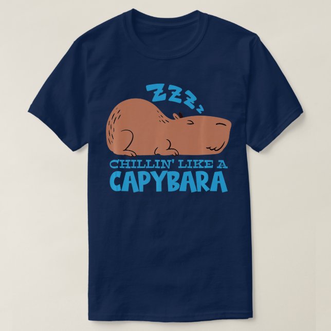 Camiseta Capy Chillin Como Uma Capybara Pajama Capybara 1 (Frente do Design)