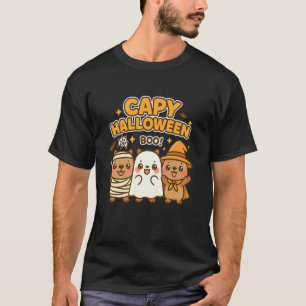 Camiseta Capy Halloween Meninos Meninas Fofos Capivara Hall