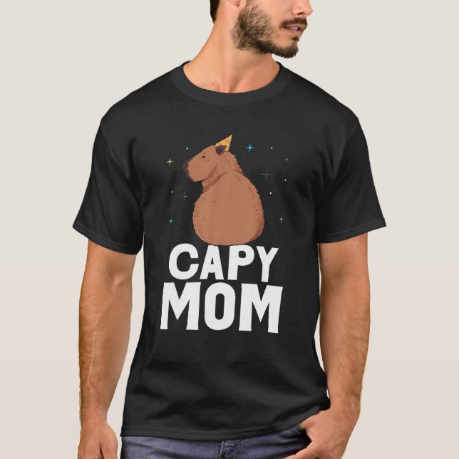 Camiseta Capy Mãe Capybara Rodent Capybaras Cute Animal Mot (Frente)