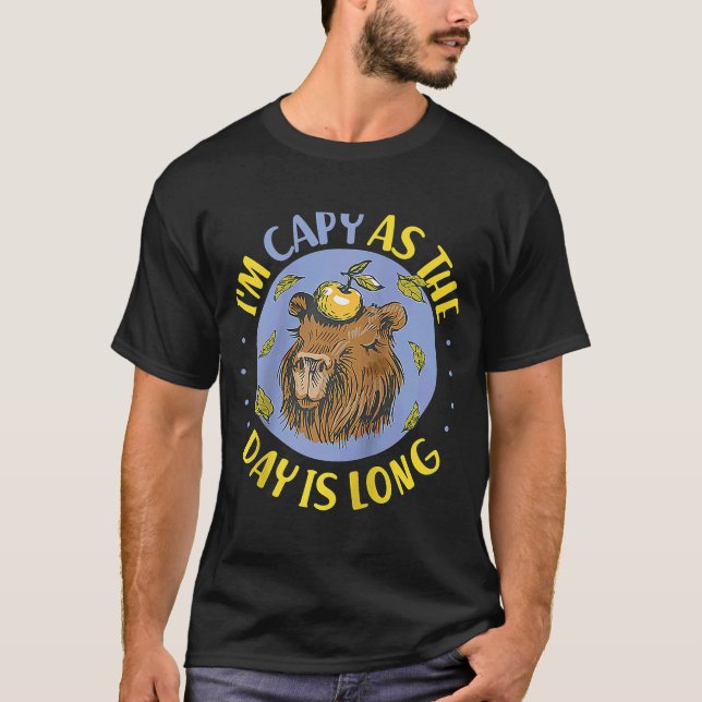 Camiseta Capy, sou Capy, pois o dia é Longa Raglan Baseba (Frente)