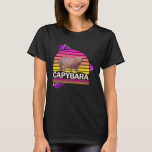 Camiseta Capybara 80s, homem retrô, mulheres capybara