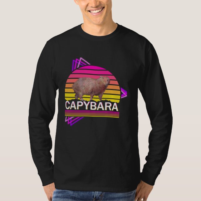 Camiseta Capybara 80s retro vibe man women  capybara (Frente)