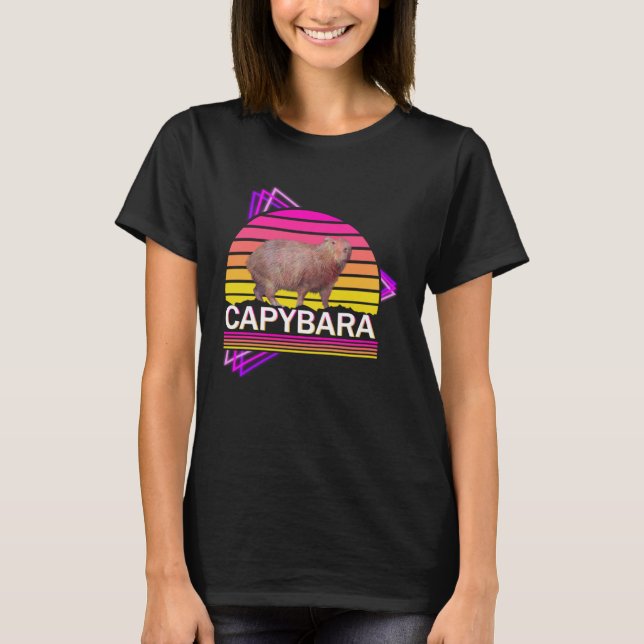 Camiseta Capybara 80s retro vibe man women  capybara (Frente)