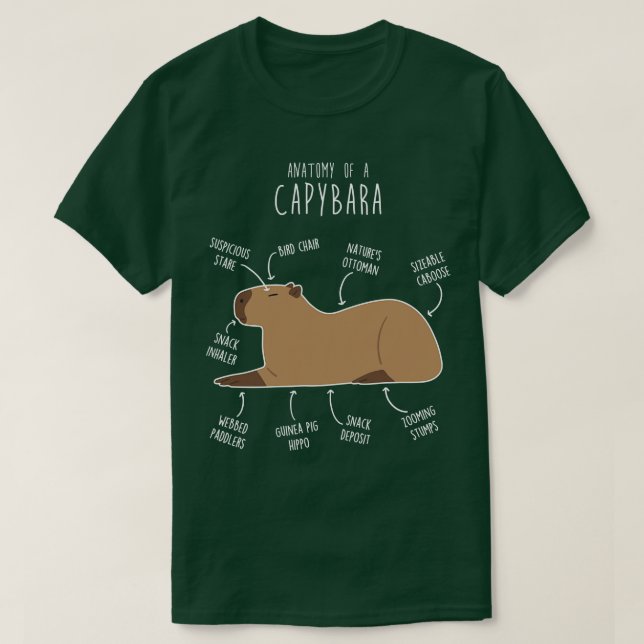 Camiseta Capybara Anatomy (Frente do Design)