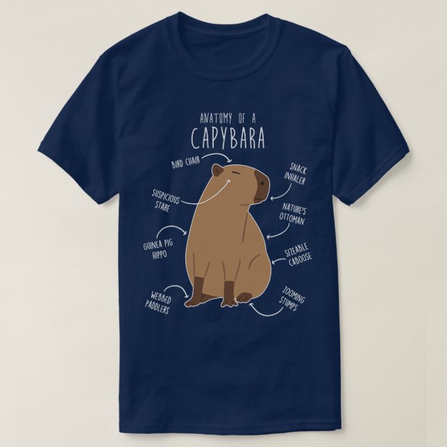 Camiseta Capybara Anatomy 3 (Frente do Design)