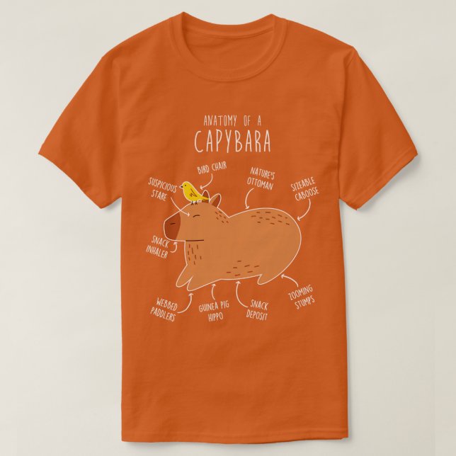 Camiseta Capybara Anatomy 4 (Frente do Design)
