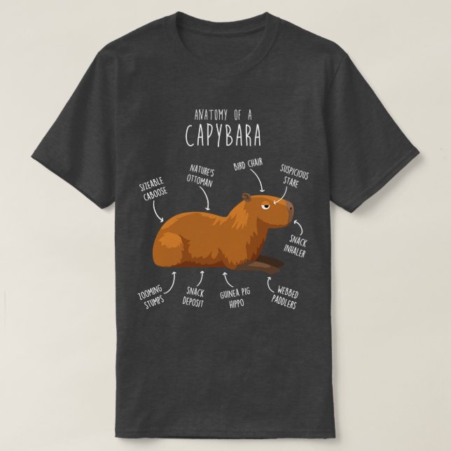 Camiseta Capybara Anatomy 5 (Frente do Design)