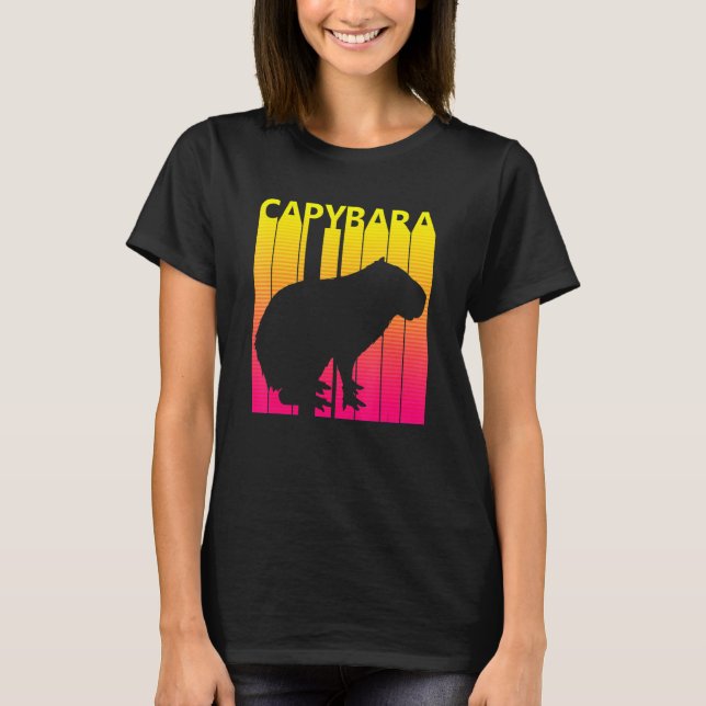 Camiseta Capybara Animal Retro Costume (Frente)