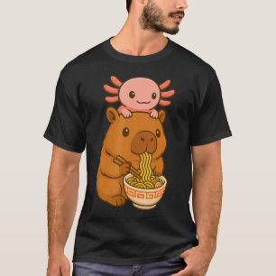 Camiseta Capybara Anime Ramen Axolotl Gráfico Divertido Kaw