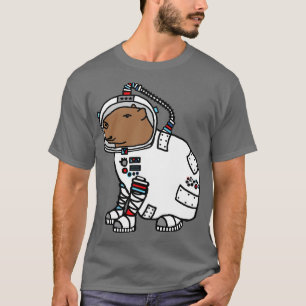 Camiseta Capybara Astronauta Animais Engraçados no Espaço