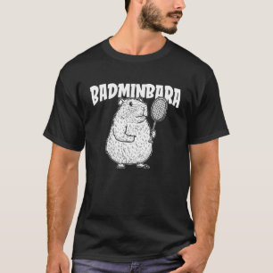 Camiseta Capybara Badminton Shuttle - Jogadora Racket Badmi