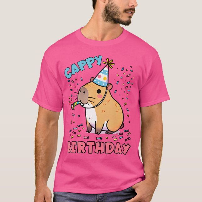 Camiseta Capybara Birthday Pun Cappy Birthday Capybara (Frente)