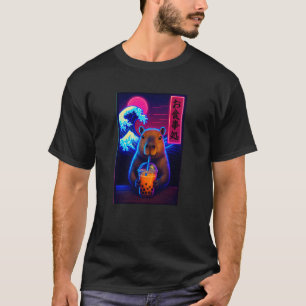 Camiseta Capybara Bolha Boba Chá Japonês Divertido Kawaii S