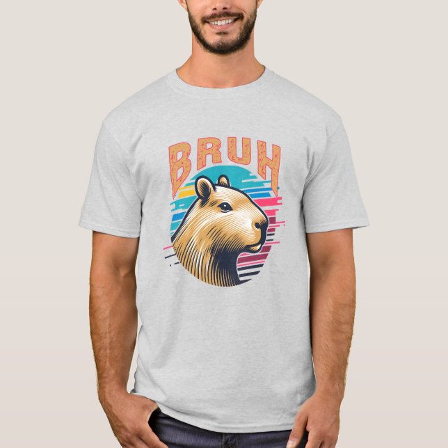 Camiseta Capybara Bruh Funny Bruh Capybara Amém Homens Cria (Frente)