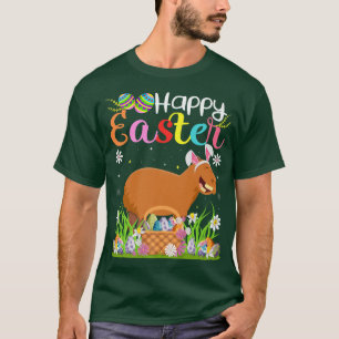 Camiseta Capybara Bunny Egg Caçando Funny Capybara Happy Ea