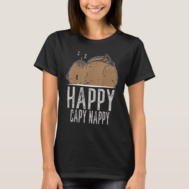 Camiseta Capybara Capibara Happy Capy Nappy (Frente)