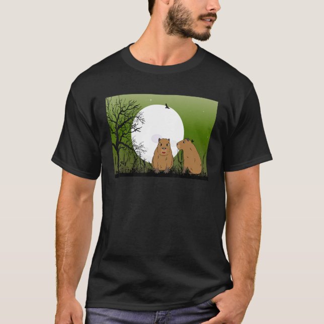 Camiseta Capybara Capy Bara Capibara Coisas de Lua Boné (Frente)