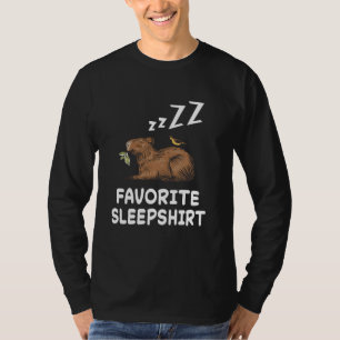 Camiseta Capybara Capybaras Nap Dormindo Noite de Pajama