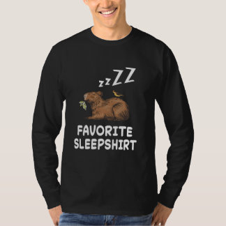 Camiseta Capybara Capybaras Nap Dormindo Noite de Pajama