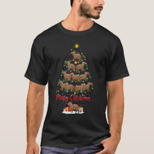 Camiseta Capybara Christmas Tree Lights Capybara Xmas