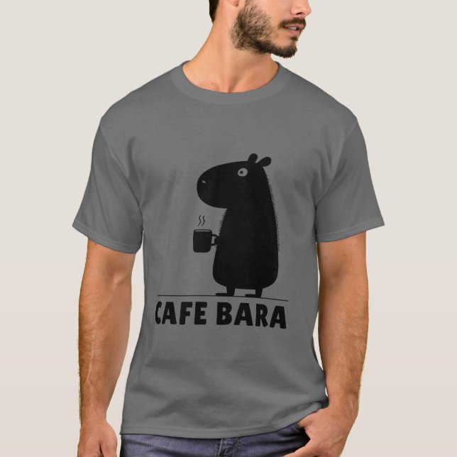 Camiseta Capybara Coffee Cafe Bara Funny Capy Cute Capybara (Frente)