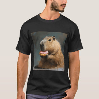 Camiseta Capybara Com Rosquinha Rosa