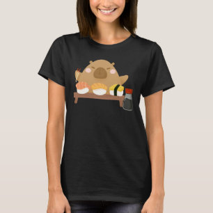 Camiseta Capybara com Sushi