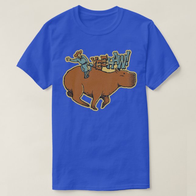 Camiseta Capybara Cowboy Yee Haw por Tobe Fonseca (Frente do Design)
