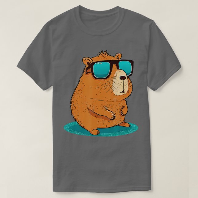 Camiseta Capybara Cute e a engraçada Capybara Legal Sunglas (Frente do Design)