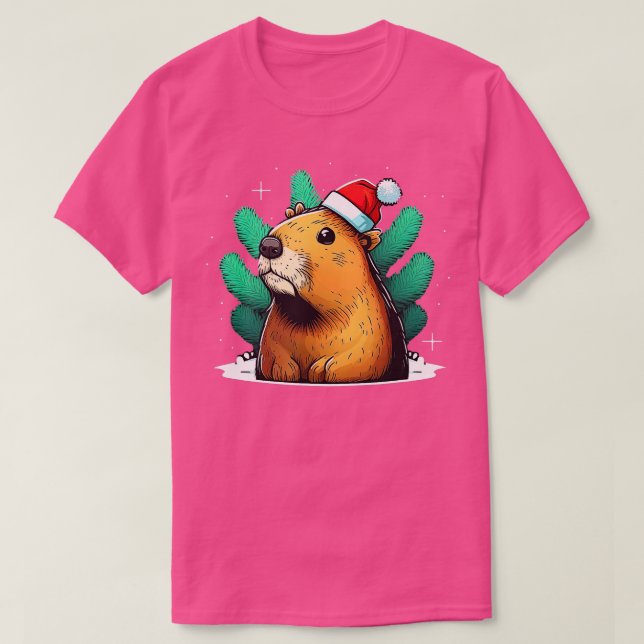 Camiseta Capybara Cute e Capybara Christmas engraçada (Frente do Design)