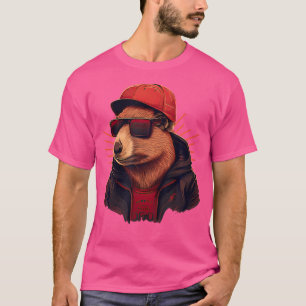 Camiseta Capybara Cute E Funny Capybara Rap Dj Hip-Salto Rb