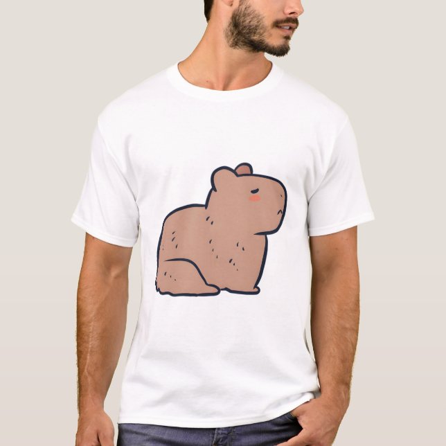 Camiseta Capybara Delight � Cute Animal Art (Frente)