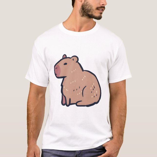 Camiseta Capybara Delight � Cute Animal Art (Frente)