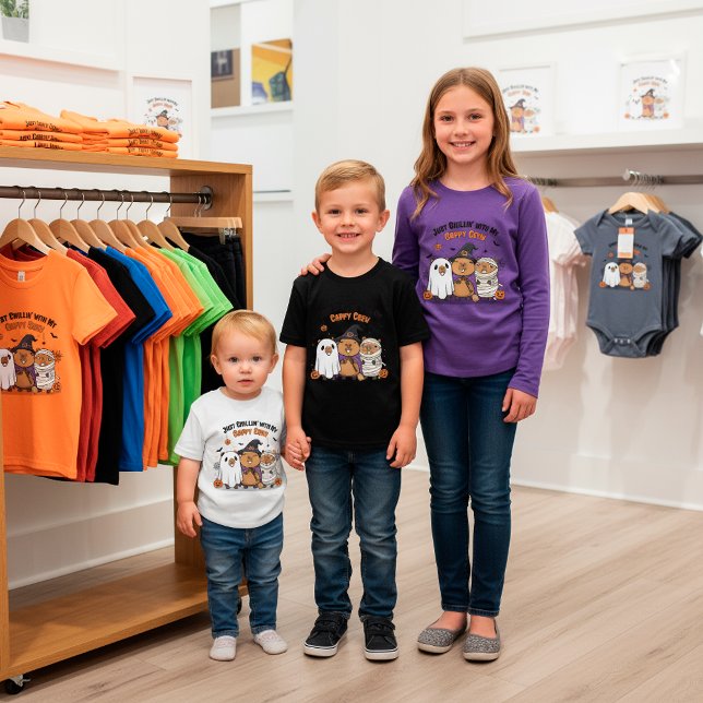 Camiseta Capybara do Dia das Bruxas Bonita: Só estou a film (Criador carregado)